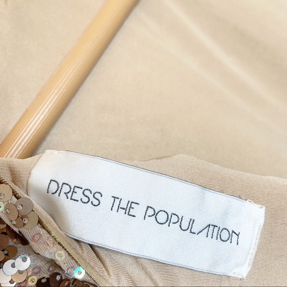 Dress The Population Bodycon Sequin Low Back Mini Dress Size Small - Picture 10 of 13